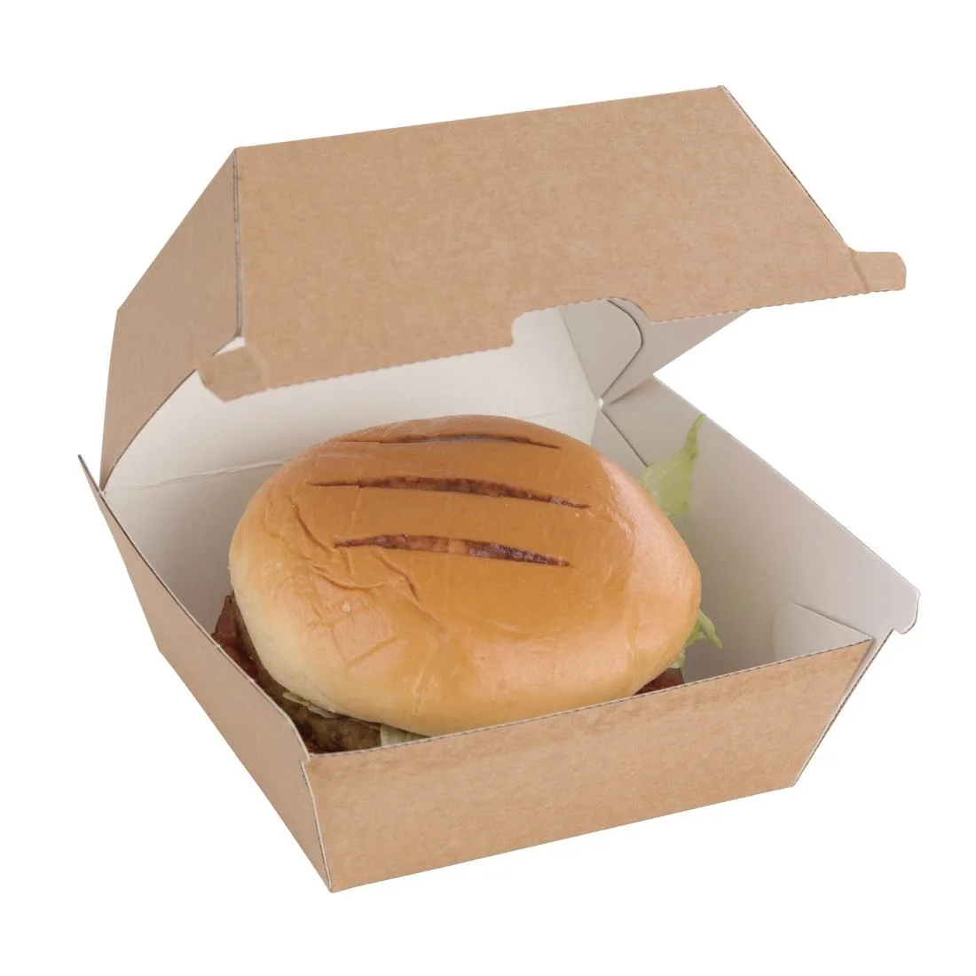 Fiesta Compostable Kraft Burger Boxes Small 105mm (Pack of 200) - Image 6