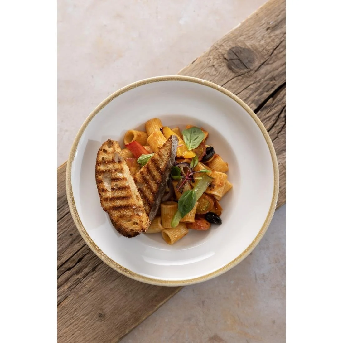 Olympia Kiln Pasta Bowls Chalk 250mm 340ml (4 Pack) - Image 8