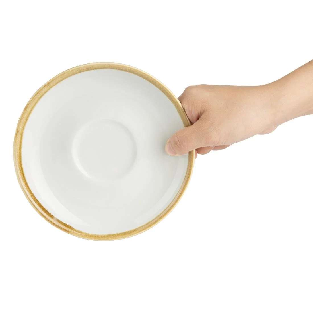 Olympia Kiln 340ml Cups Saucers Chalk 160mm (6 Pack) - Image 4