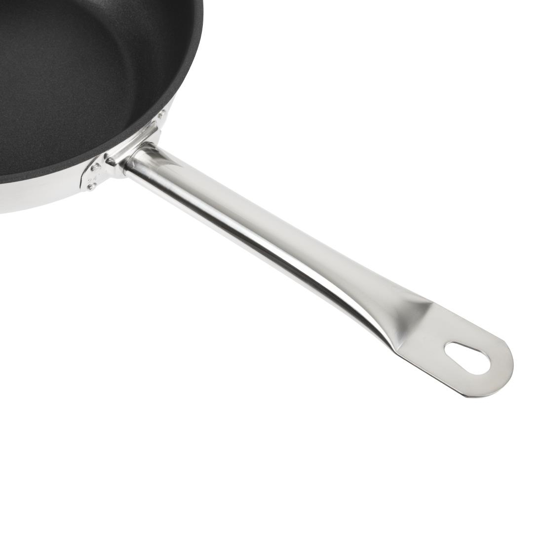 Vogue Stainless Steel Non-Stick Teflon Platinum Plus Sauté Pan 24cm