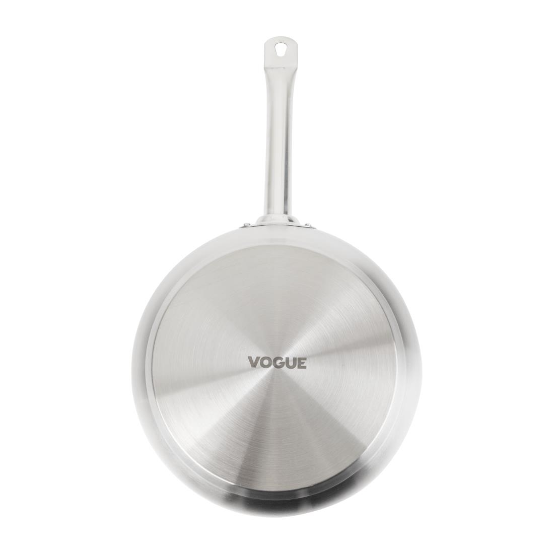 Vogue Stainless Steel Non-Stick Teflon Platinum Plus Sauté Pan 24cm