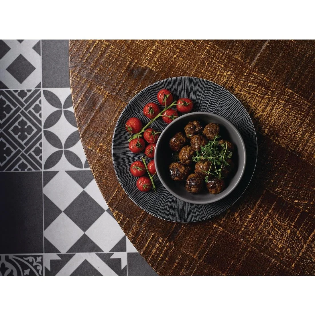 Churchill Studio Prints Agano Coupe Plates Black 217mm (12 Pack) - Image 2