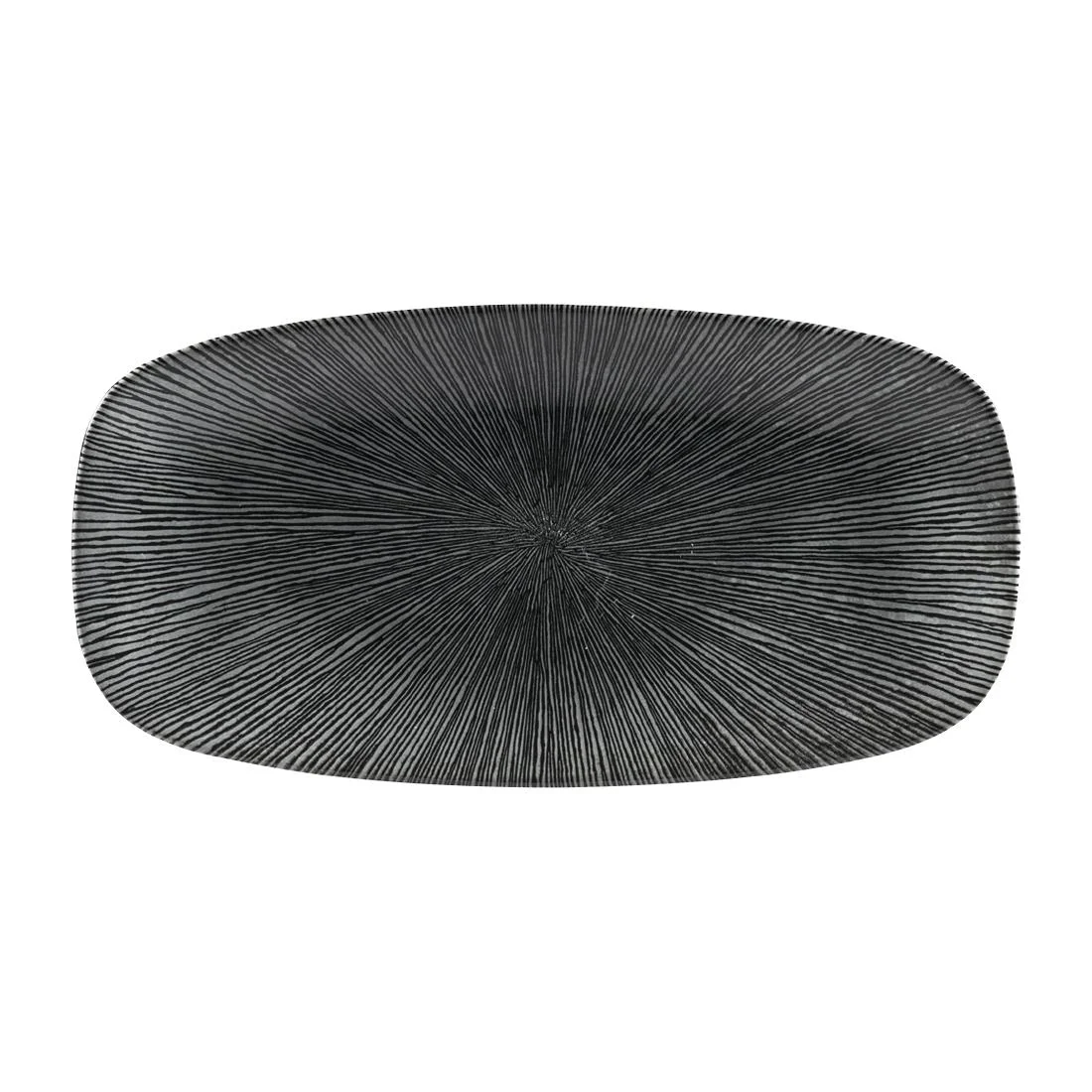 Churchill Studio Prints Agano Oblong Chefs Plates Black 355x 189mm (6 Pack)