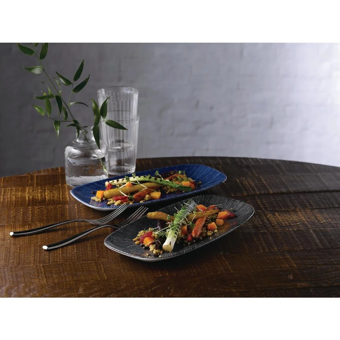 Churchill Studio Prints Agano Oblong Chefs Plates Black 355x 189mm (6 Pack) - Image 2