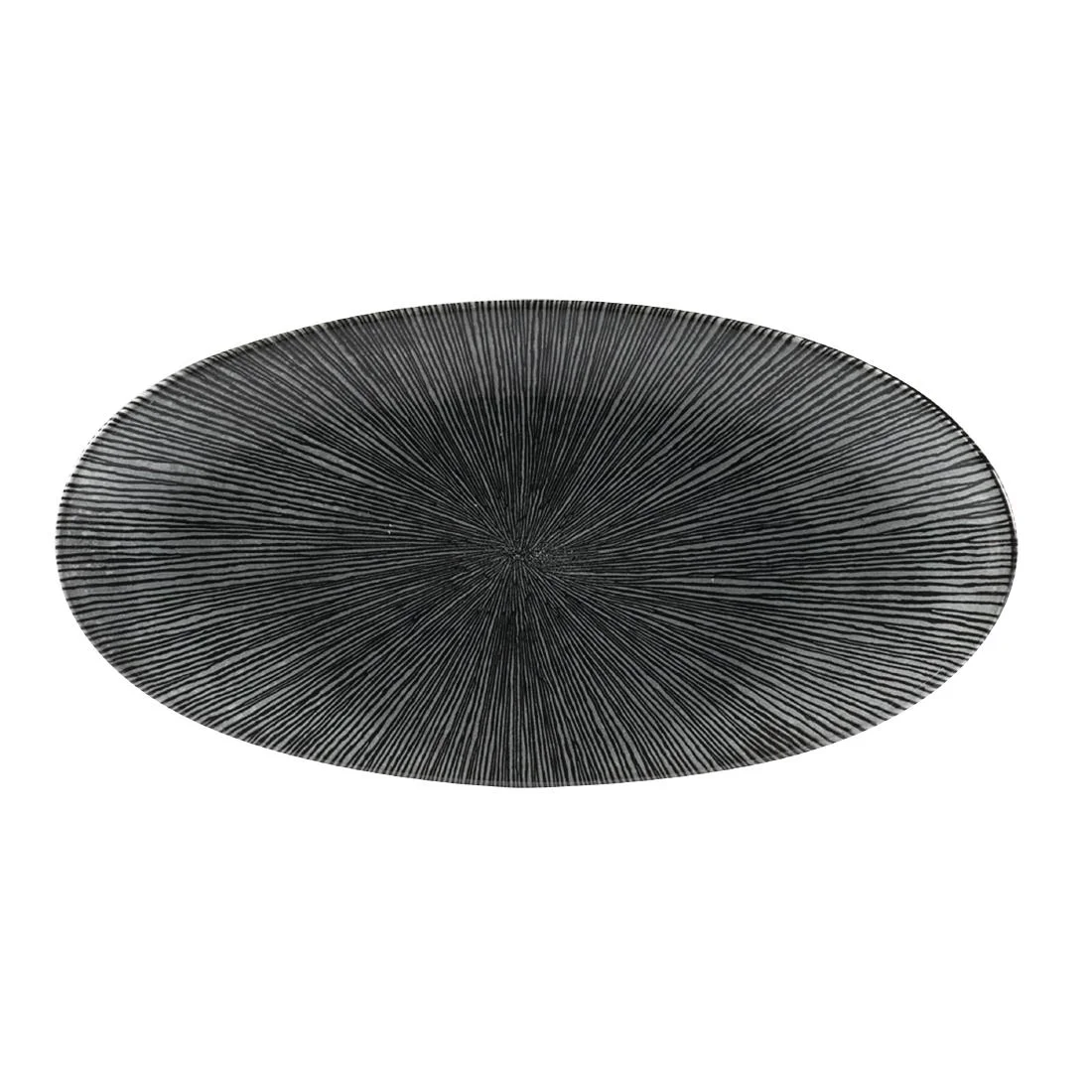 Churchill Studio Prints Agano Oval Chefs Plates Black 299x 150mm (12 Pack)