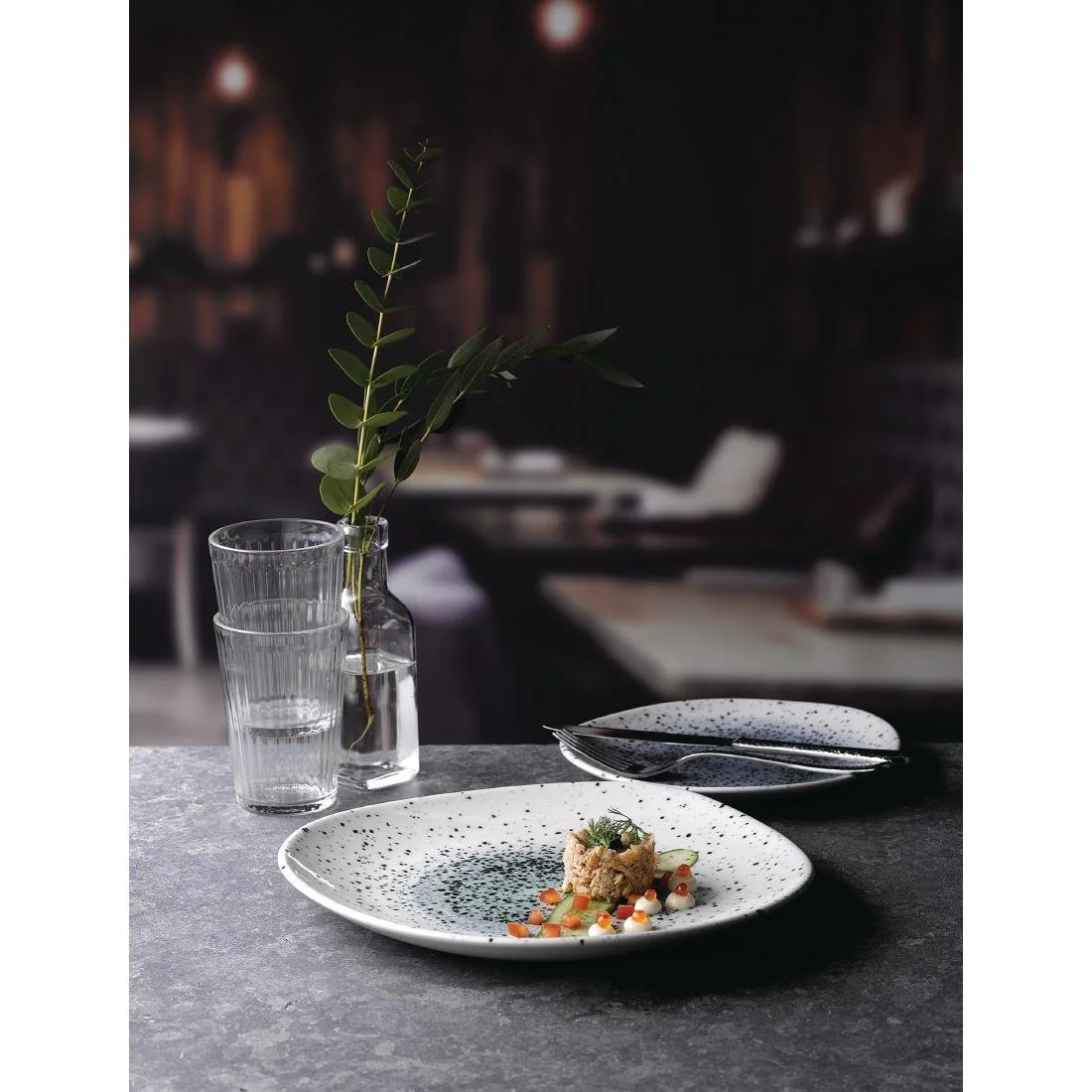 Churchill Studio Prints Mineral Blue Centre Organic Round Plates 286mm (12 Pack) - Image 2