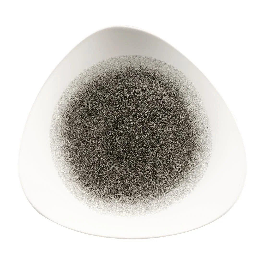 Churchill Studio Prints Raku Triangle Plates Quartz Black 311mm (6 Pack) - Image 1