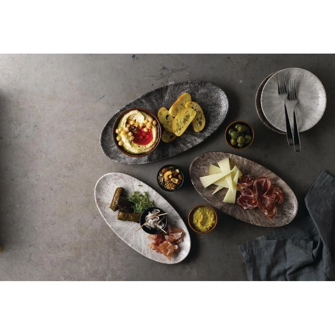 Churchill Studio Prints Stone Chefs Plates Zircon Brown 299 x 150mm (12 Pack) - Image 2
