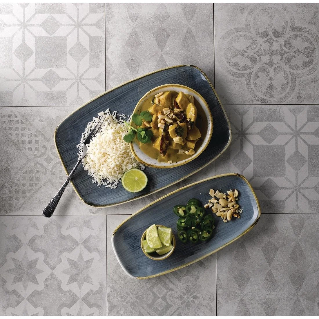 Churchill Stonecast No. 9 Oblong Chefs Plates 355 x 245mm Blueberry (6 Pack) - Image 3