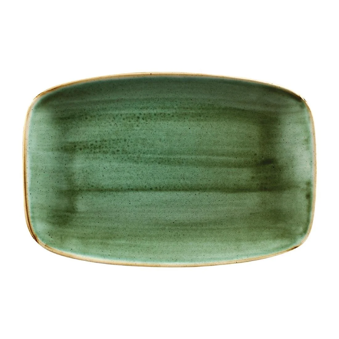 Churchill Stonecast No. 8 Oblong Chefs Plates 300 x 199mm Samphire Green (6 Pack) - Image 1