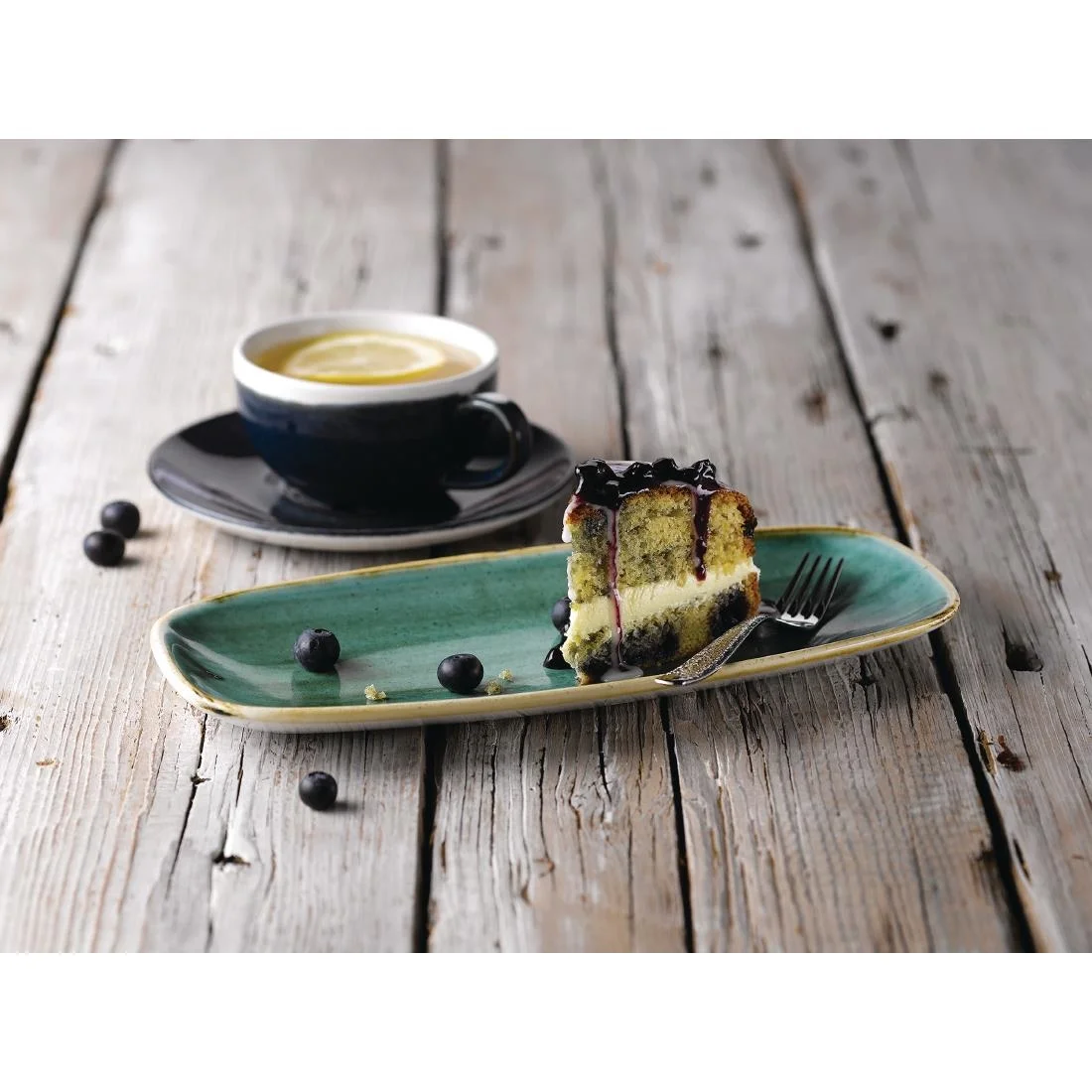Churchill Stonecast No. 4 Oblong Chefs Plates Samphire Green 269 x 127mm (12 Pack) - Image 3