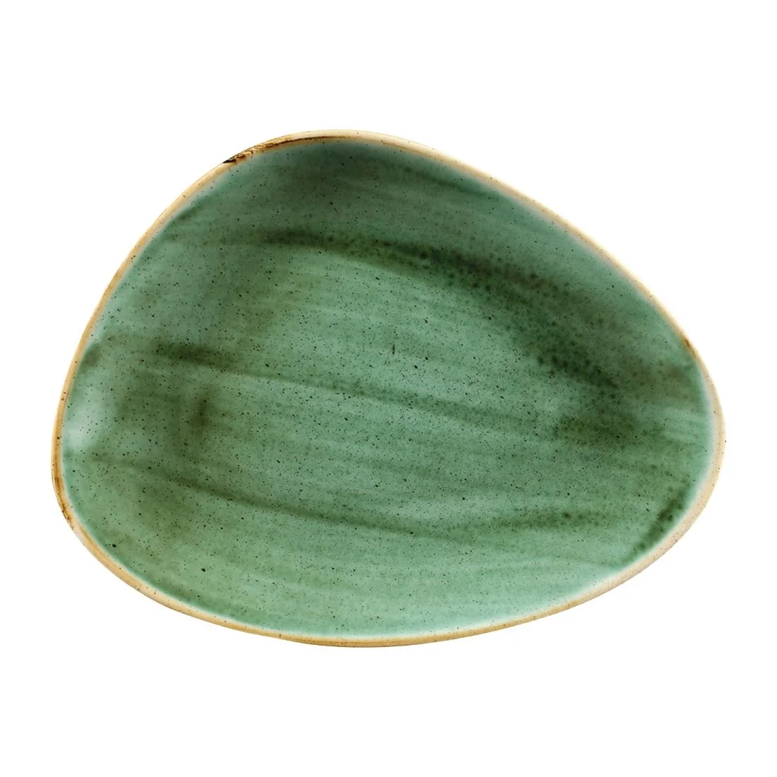 Churchill Stonecast Triangular Chefs Plates Samphire Green 265 x 205mm (12 Pack)