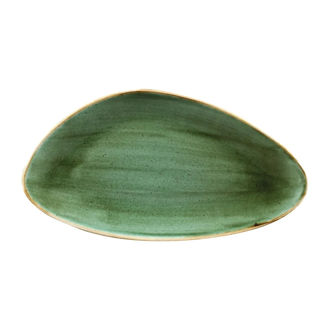 Churchill Stonecast Triangular Chefs Plates Samphire Green 355 x 188mm (6 Pack)