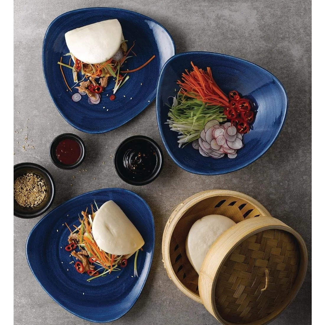 Churchill Stonecast Patina Triangular Plates Cobalt 229mm (12 Pack) - Image 2