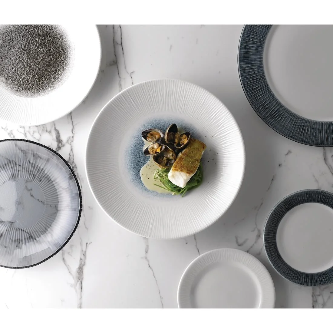 Churchill Bamboo Centre Print Deep Coupe Plates Quartz Black 281mm (12 Pack) - Image 5