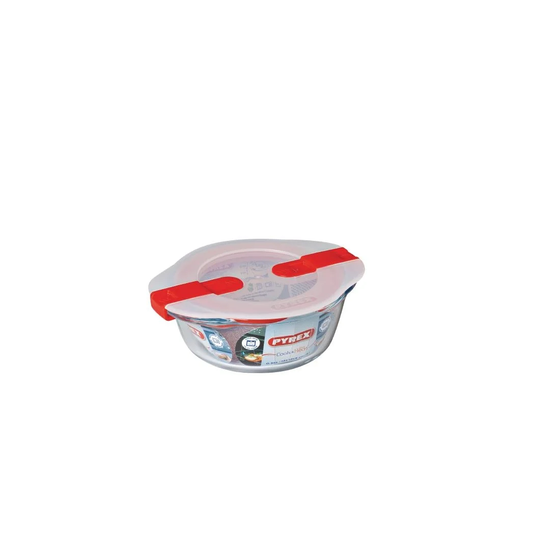 Pyrex Cook and Heat Round Dish with Lid 350ml - Image 2