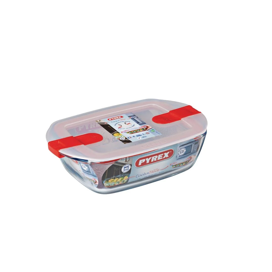Pyrex Cook and Heat Rectangular Dish with Lid - Image 2
