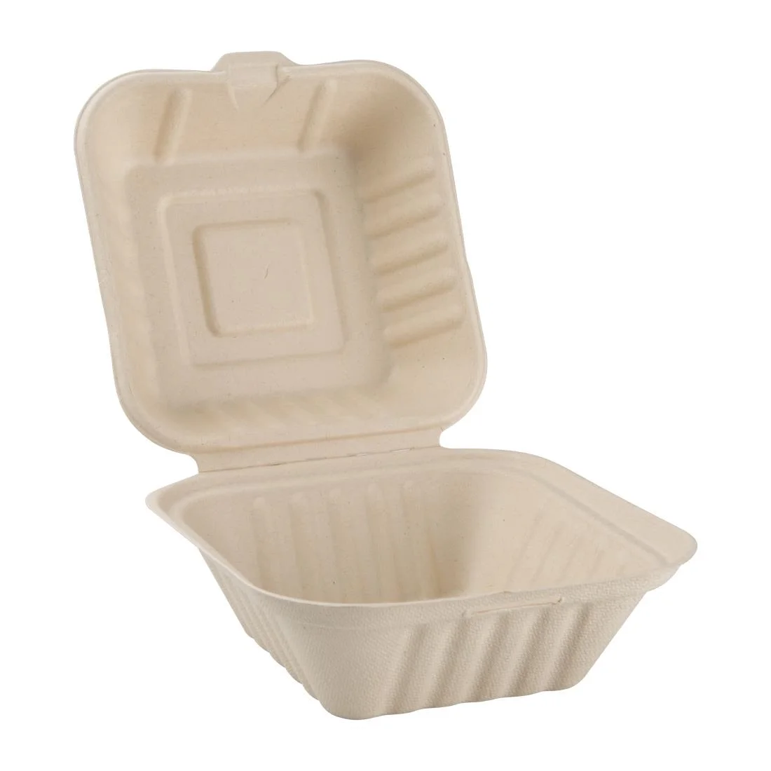 Fiesta Compostable Bagasse Burger Boxes Natural Colour 152mm (Pack of 500) - Image 4