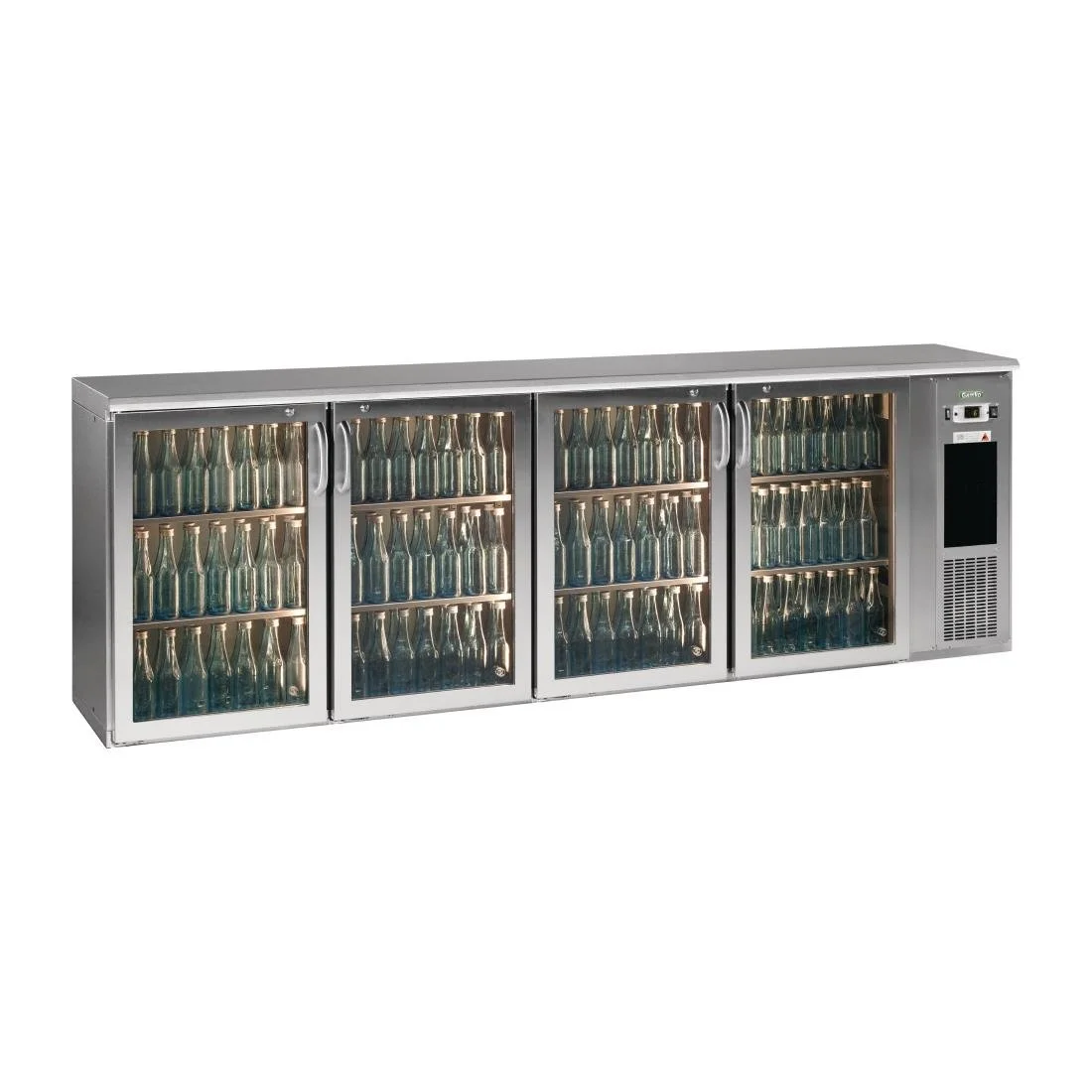Gamko E3 Bottle Cooler 4 Hinged Glass Doors Stainless Steel 728Ltr