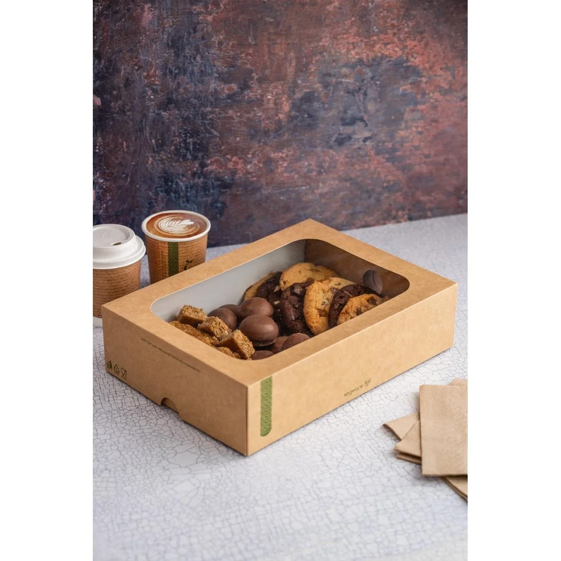 Vegware Compostable Sandwich Platters With Lid Regular (Pack of 50) - Image 2