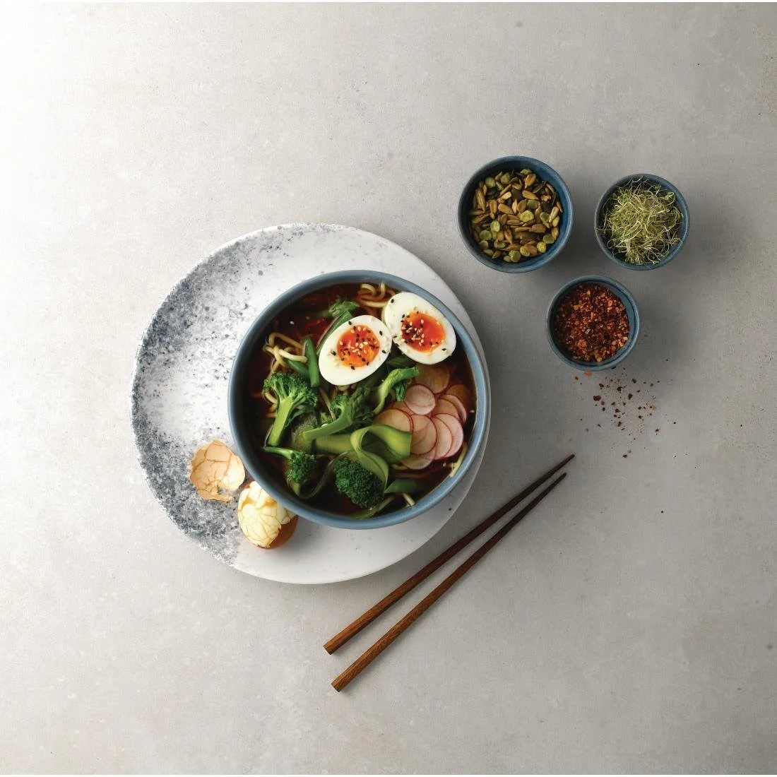 Churchill Super Vitrified Nourish Oslo Blue Contour Dip Pots 110ml (12 Pack) - Image 3