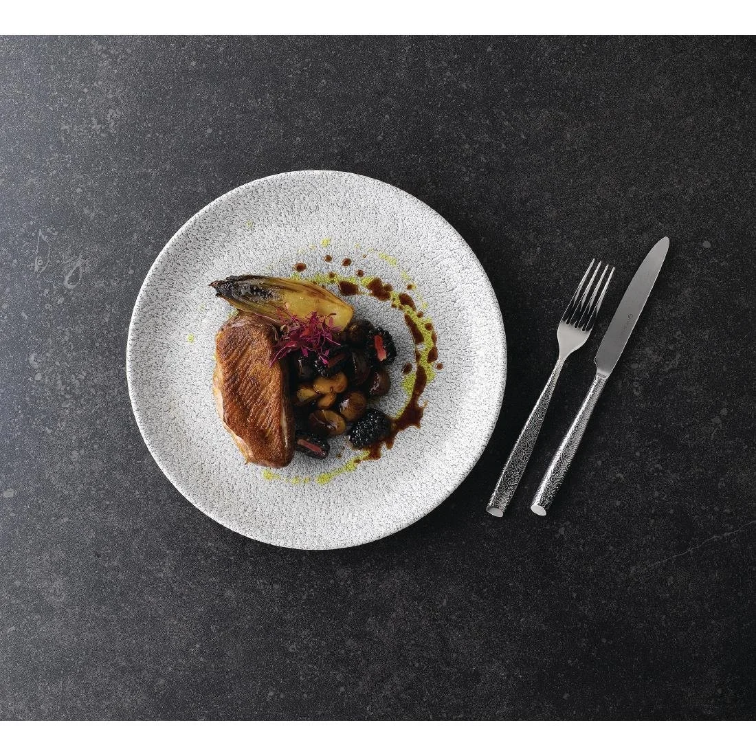 Churchill Raku Jasper Grey Evolve Coupe Plates 8.67" (12 Pack) (Direct) - Image 2