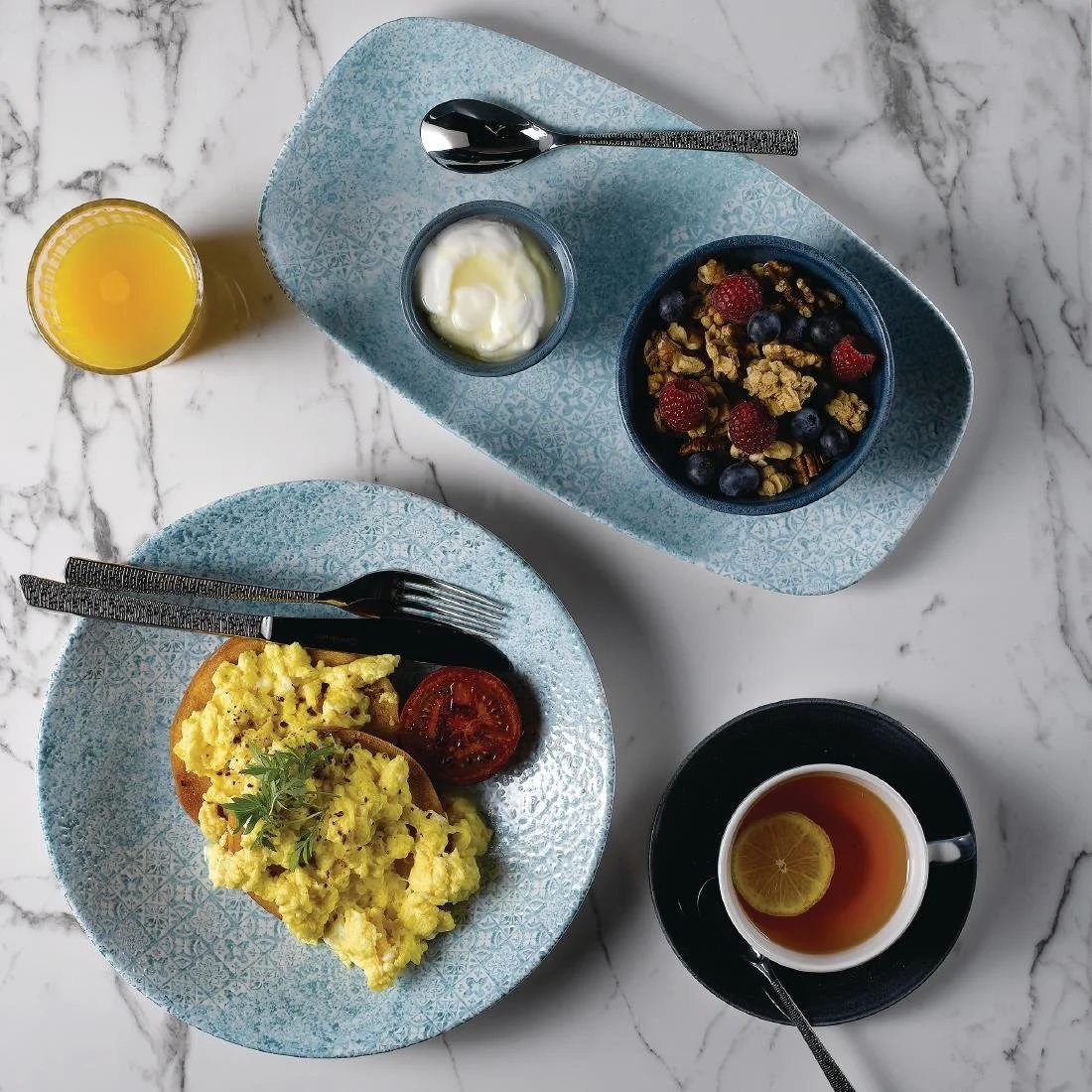 Churchill Med Tiles Deep Coupe Plates Aquamarine 279mm (12 Pack) - Image 3