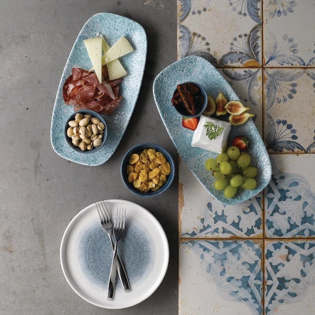 Churchill Med Tiles Oblong Plates Aquamarine 352x187mm (6 Pack) - Image 3