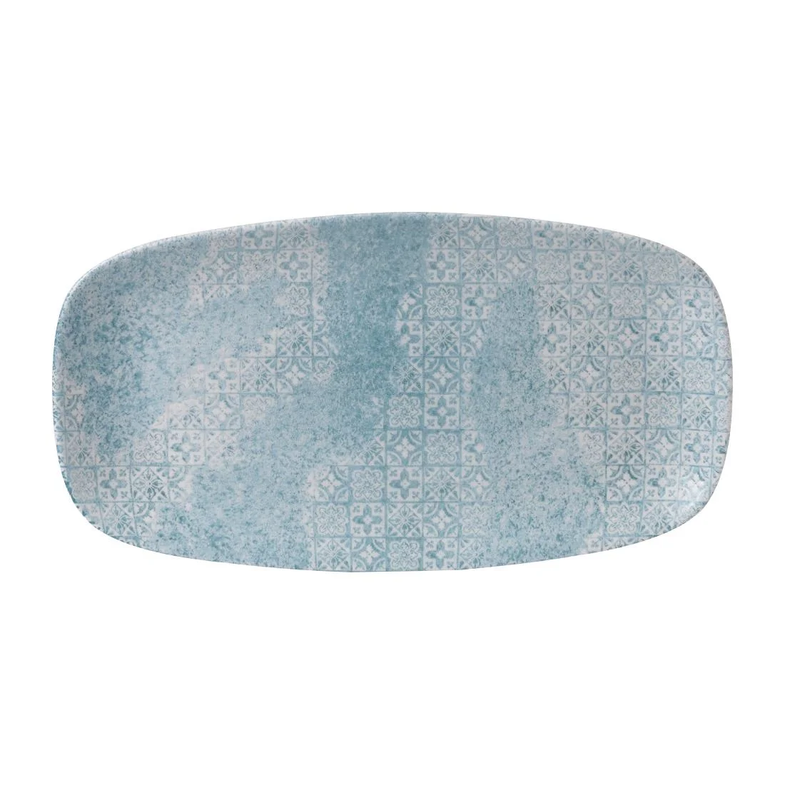Churchill Med Tiles Oblong Plates Aquamarine 352x187mm (6 Pack)