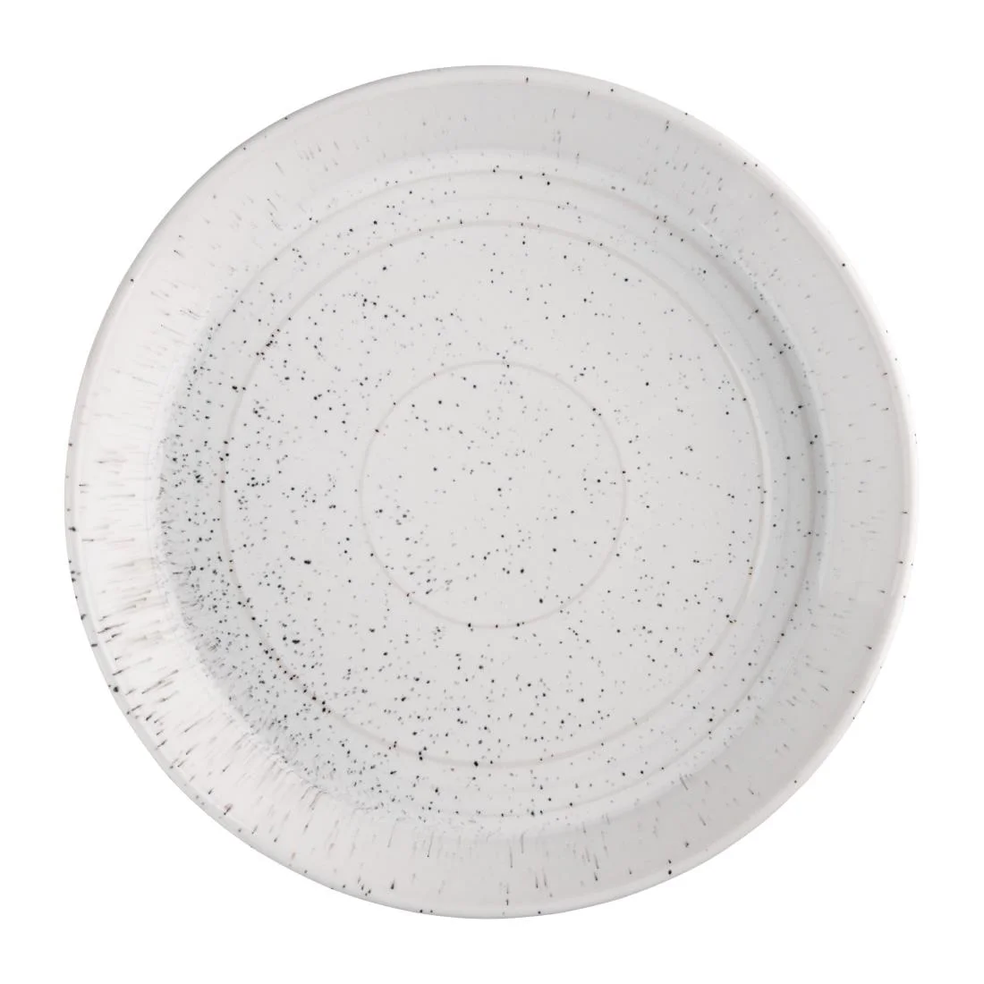Olympia Cavolo Flat Round Bowls White Speckle 220mm (4 Pack) - Image 4