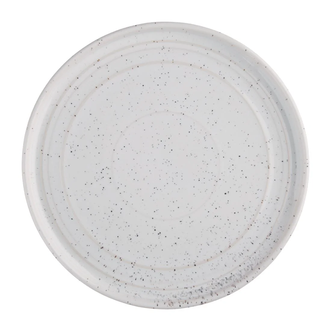 Olympia Cavolo Flat Round Plates White Speckle 220mm (6 Pack) - Image 1