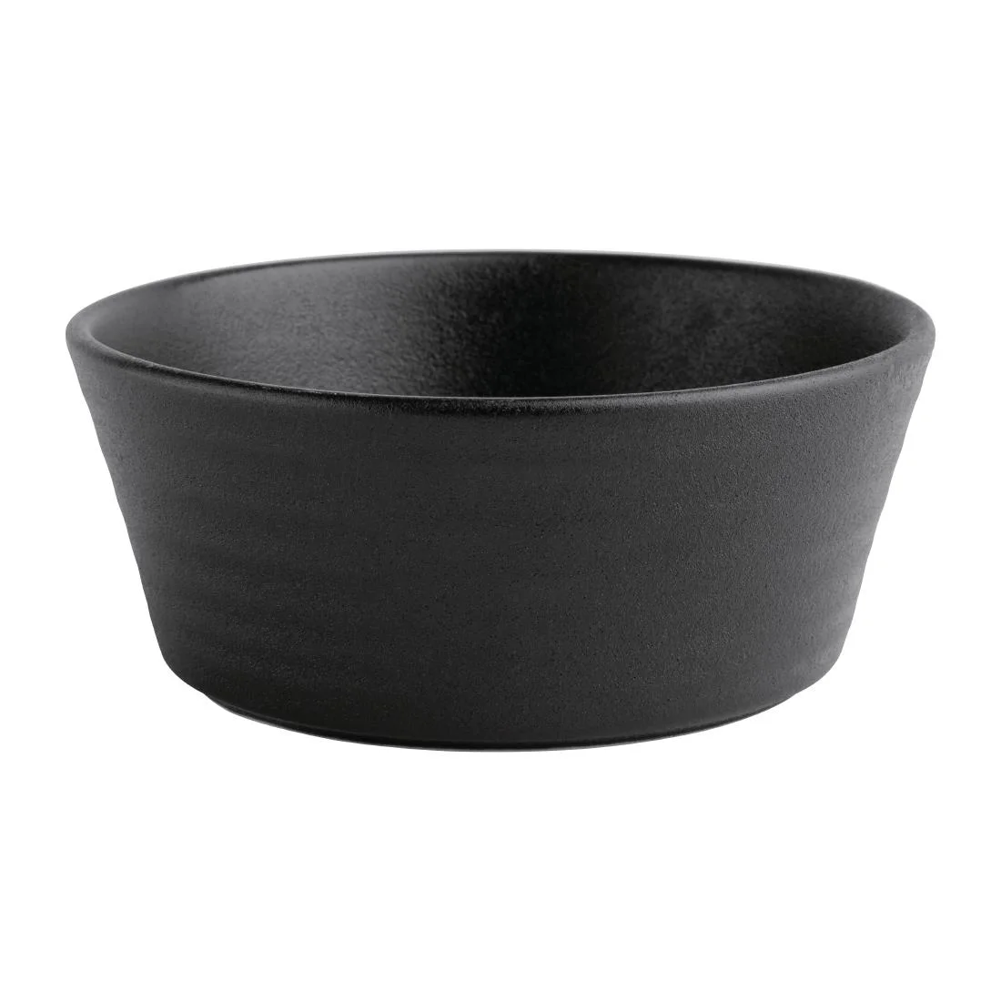 Olympia Cavolo Flat Round Bowls Textured Black 143mm (6 Pack) - Image 1