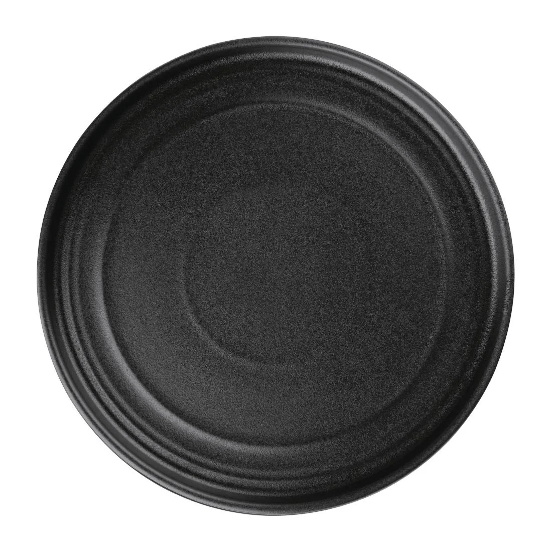Olympia Cavolo Flat Round Plates Textured Black 220mm (6 Pack) - Image 1