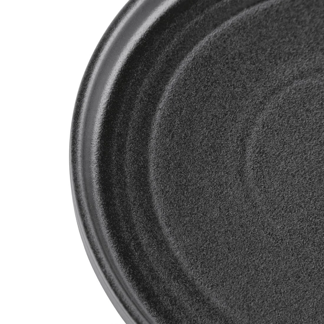 Olympia Cavolo Flat Round Plates Textured Black 270mm (4 Pack) - Image 6