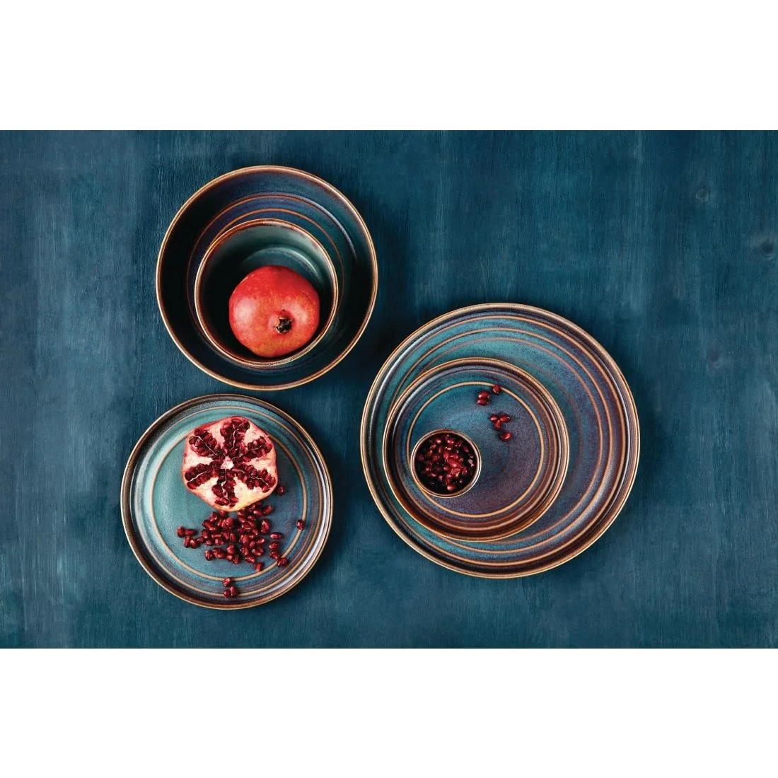 Olympia Cavolo Flat Round Plates Iridescent 270mm (4 Pack) - Image 2