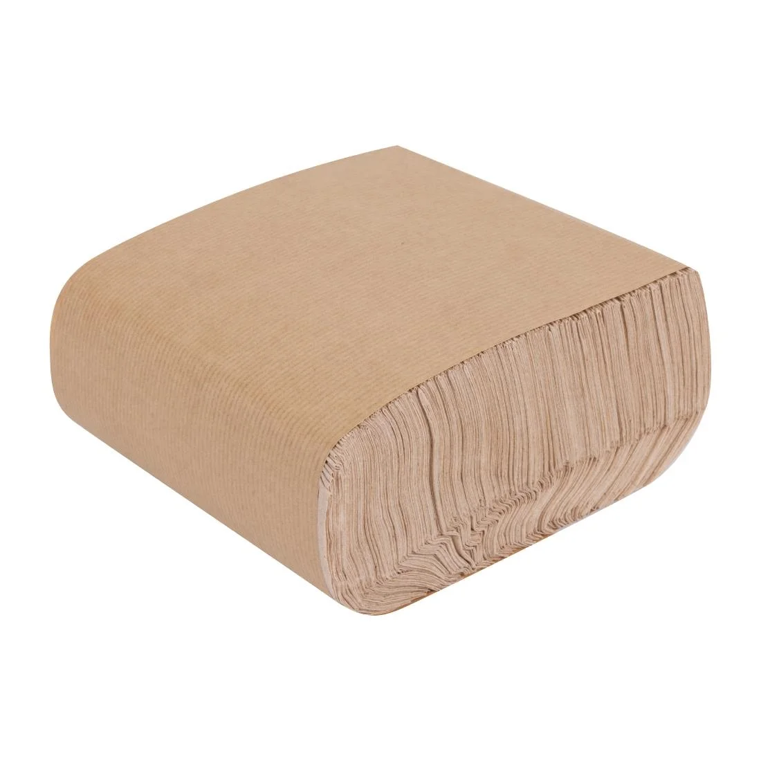 Fiesta Recyclable Recycled Lunch Napkin Kraft 32x30cm 1ply Dispenser Fold (Pack of 6000) - Image 4