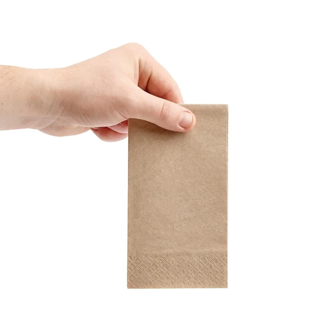 Fiesta Recyclable Recycled Lunch Napkin Kraft 33x33cm 2ply 1/8 Fold (Pack of 2000) - Image 3