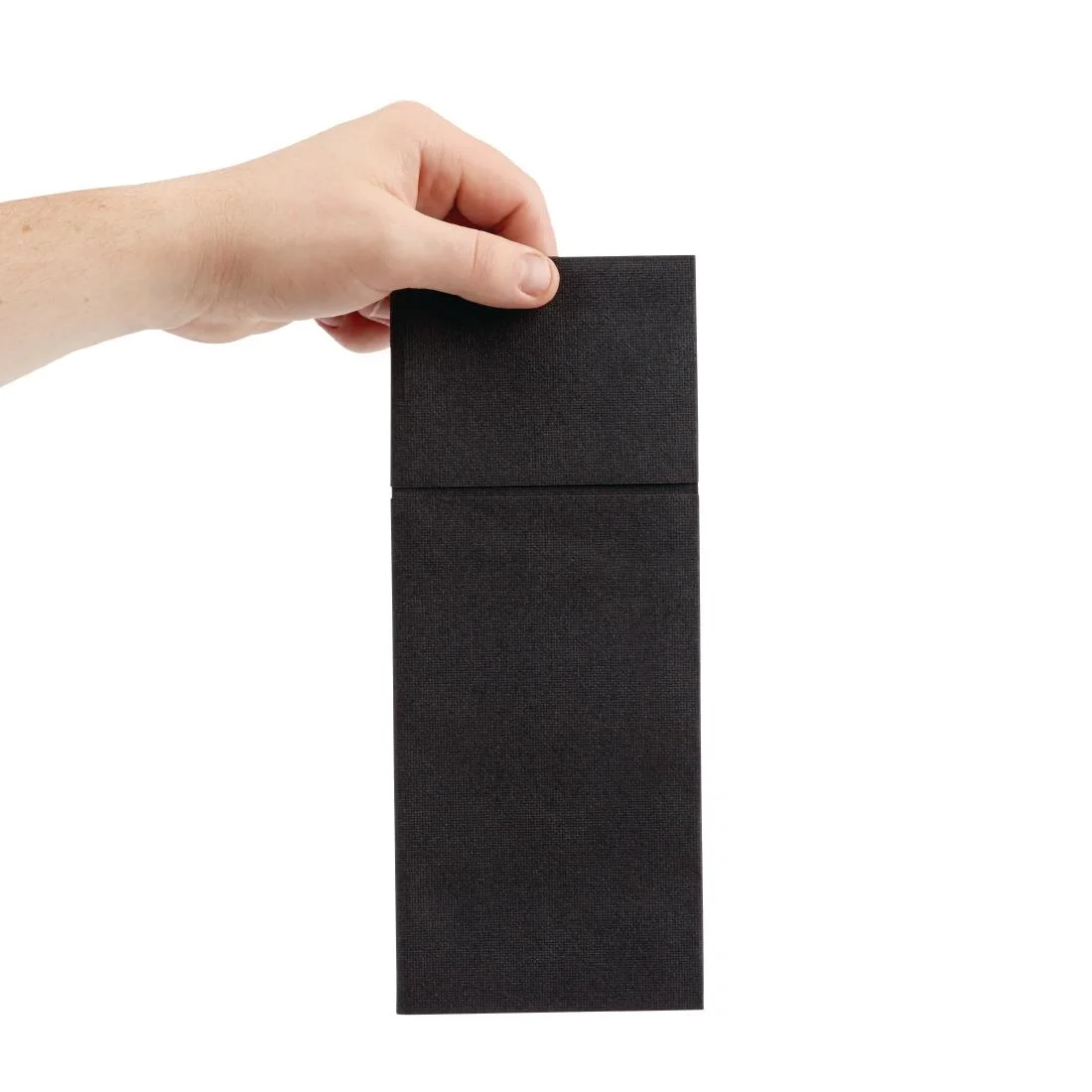 Fiesta Recyclable Premium Tablin Dinner Napkin Black 48x40cm Airlaid Pocket Fold (Pk 400) - Image 3
