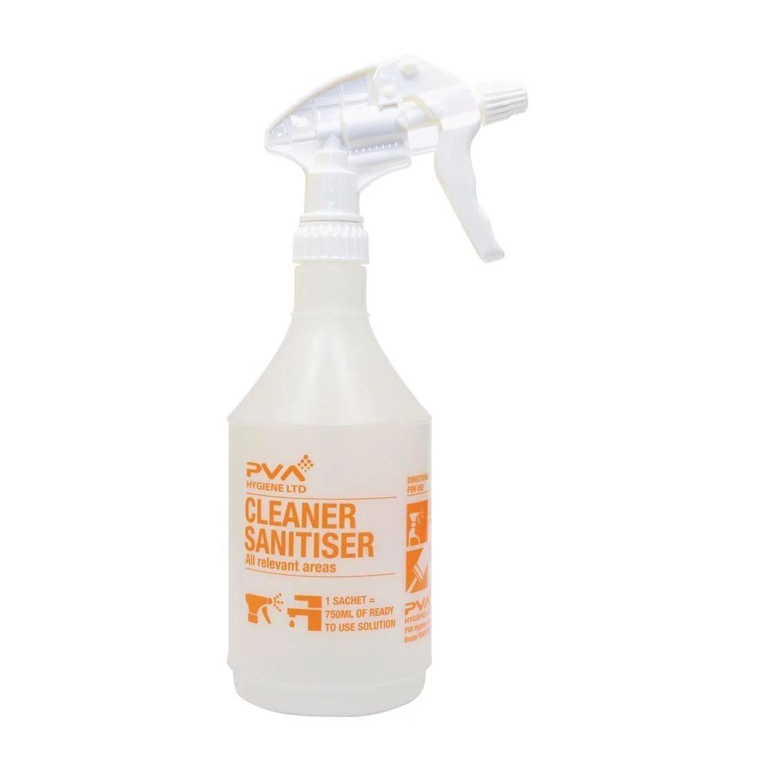 PVA Hygiene Cleaner Sanitiser Trigger Spray Bottle 750ml