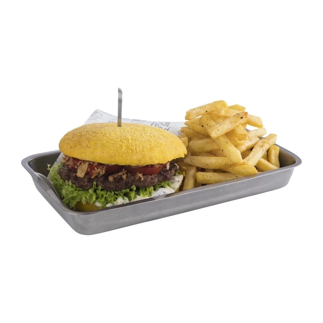 APS Vintage Stainless Steel Serving Tray 255(L)x160(W))mm - Image 2