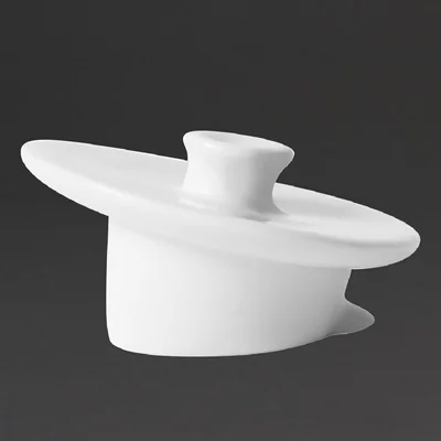 Churchill Art de Cuisine Menu Porcelain Lids for 420ml Beverage Pots (6 Pack) - Image 1