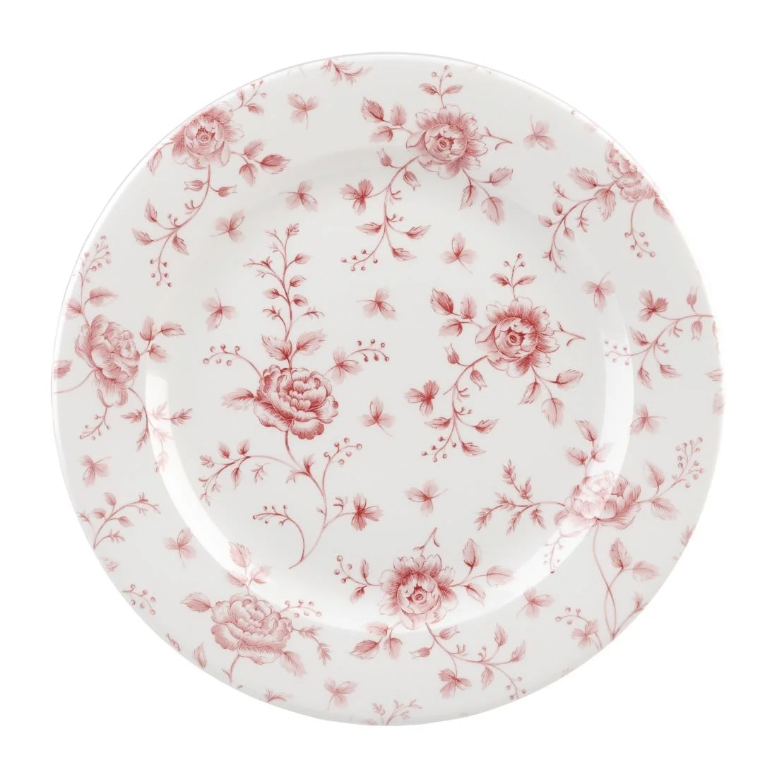 Churchill Vintage Prints Rimmed Plates Cranberry Rose Chintz 305mm (6 Pack)