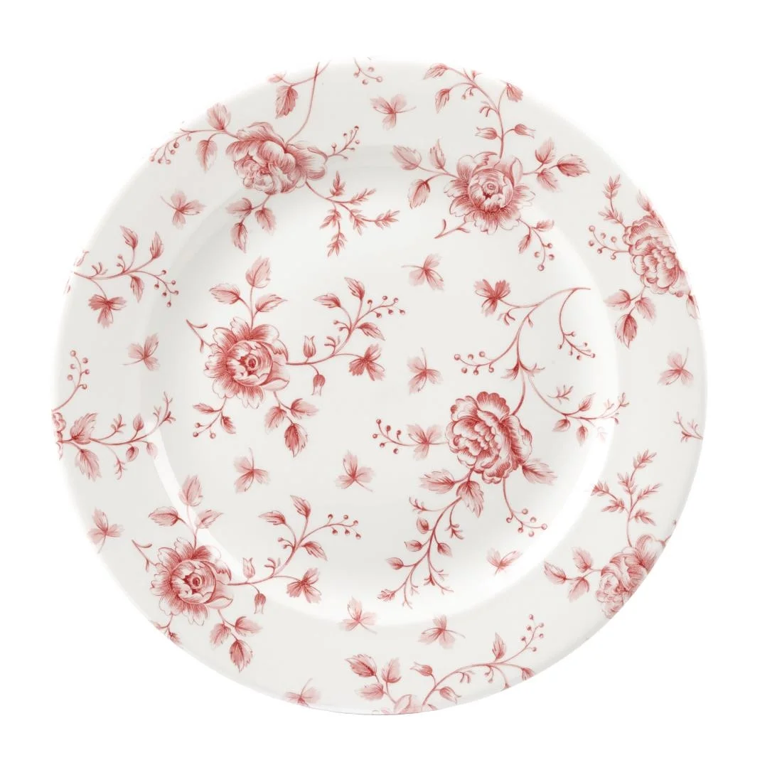 Churchill Vintage Prints Rimmed Plates Cranberry Rose Chintz 276mm (6 Pack)