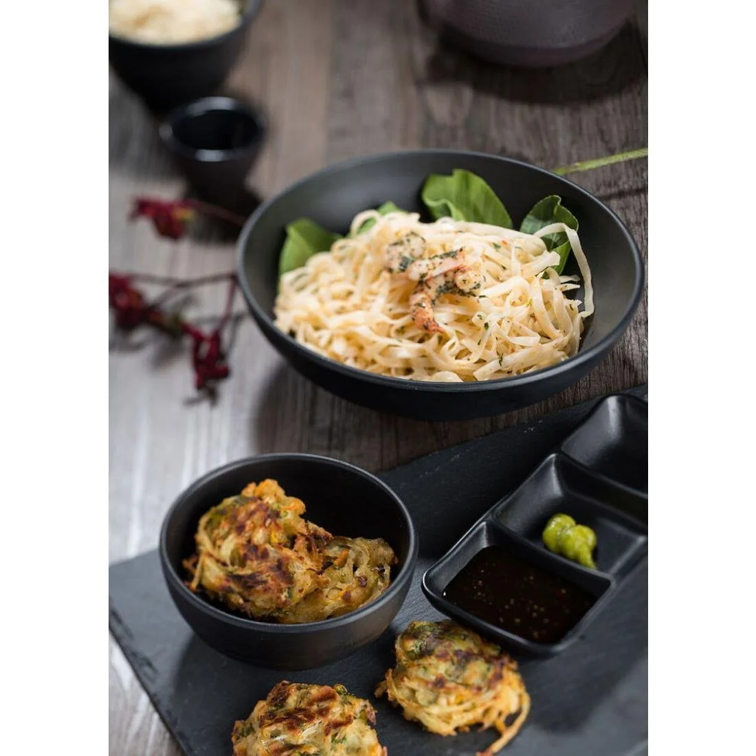 Utopia Spirit Footed Bowls Black 125mm (6 Pack) - Image 3