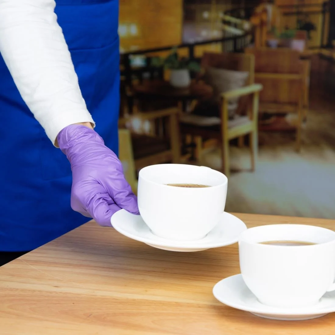 Hygiplas Vinyl Purple Powder Free Gloves - Image 3
