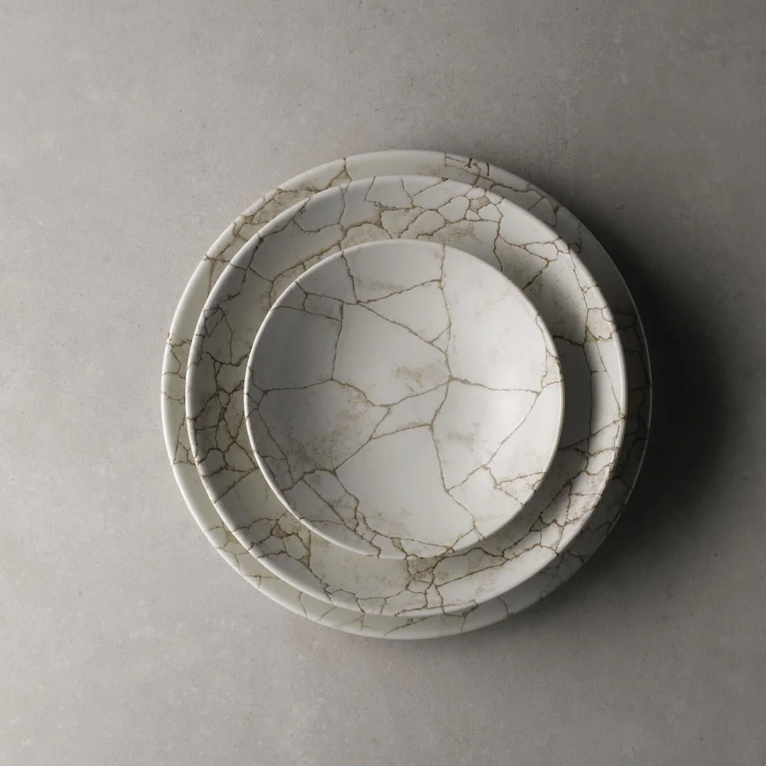 Studio Prints Kintsugi Agate Grey Coupe Bowls 182mm (12 Pack) - Image 2