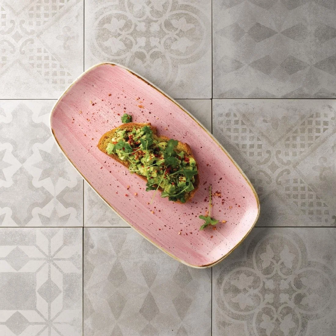 Churchill Stonecast Oblong Plates No. 3 Petal Pink 298x153mm (12 Pack) - Image 2