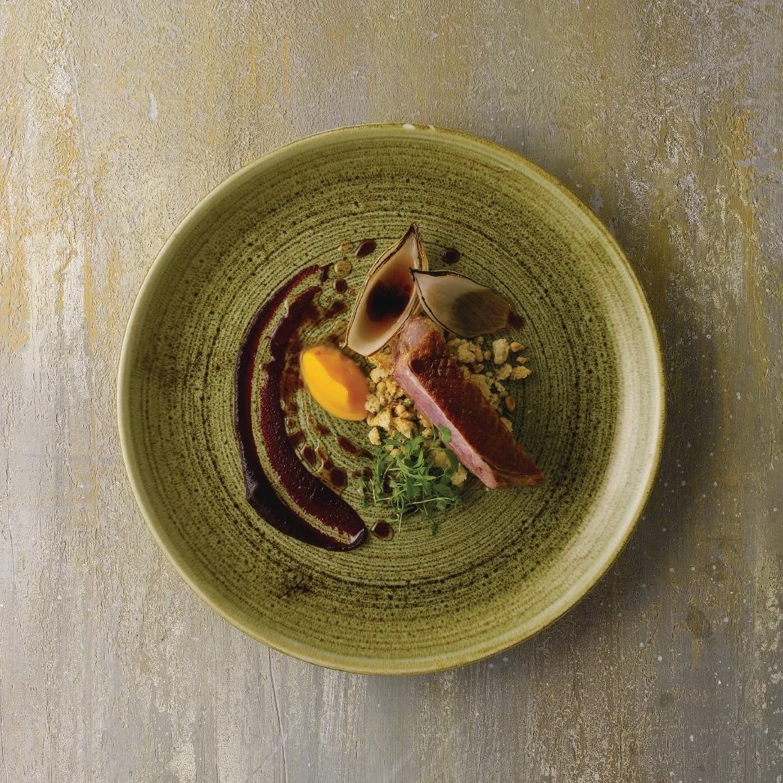 Stonecast Plume Olive Coupe Plates 11 1/4 " (12 Pack) - Image 3