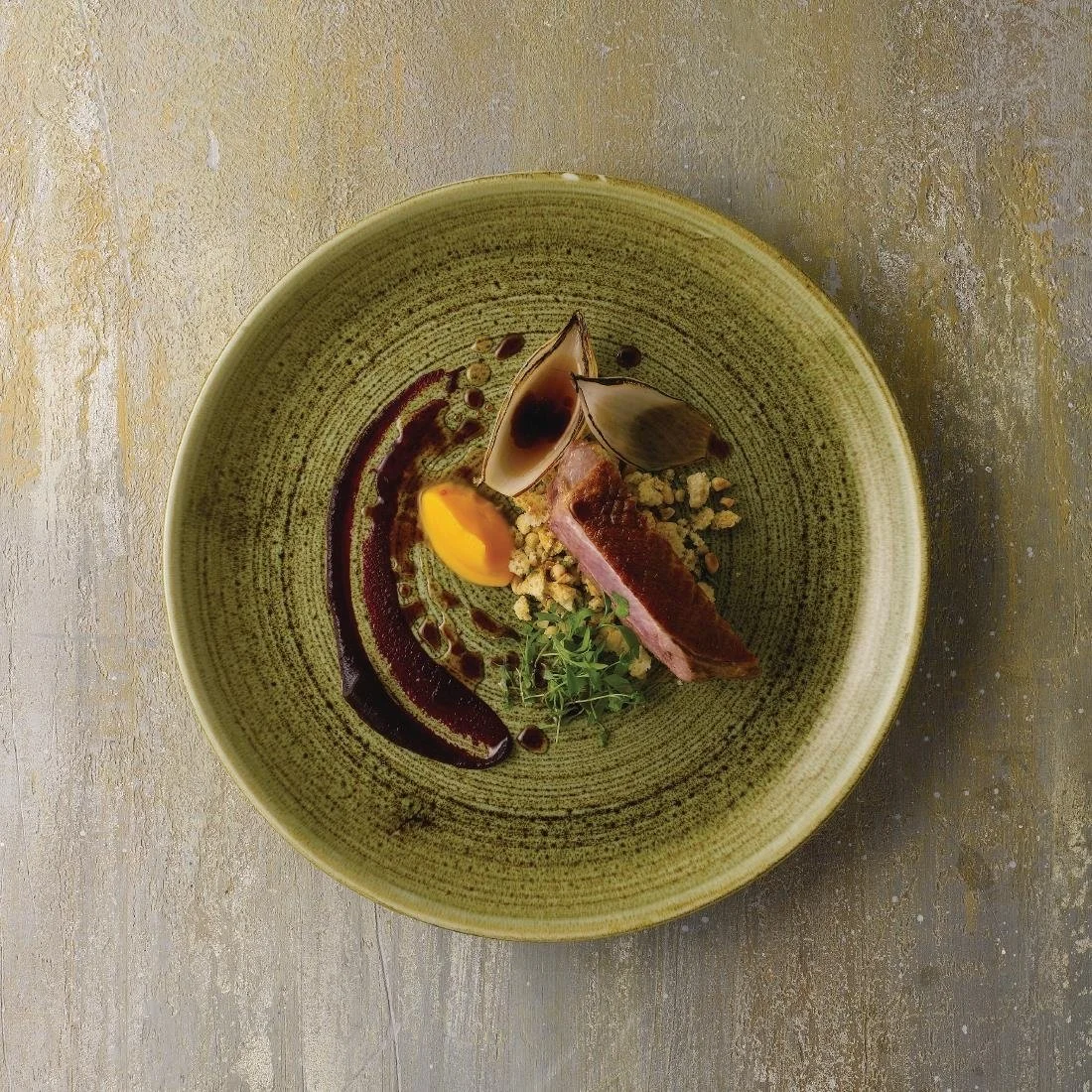 Stonecast Plume Olive Coupe Plates 6 1/2 " (12 Pack) - Image 2