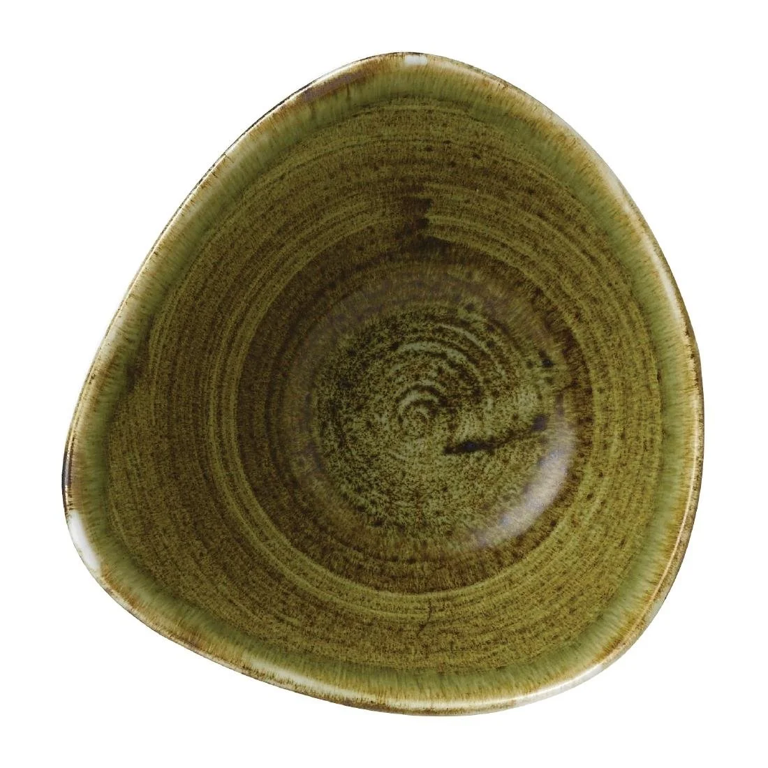 Stonecast Plume Olive Triangle Bowls 9oz (12 Pack) - Image 3